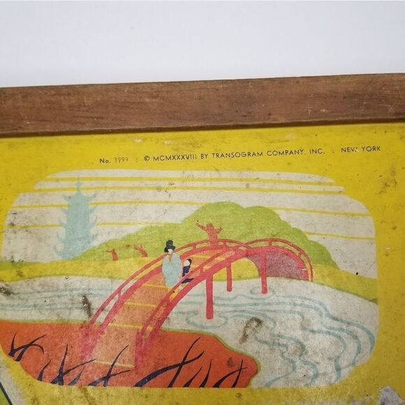 Vintage 1938 checkers board wooden great decorative design piece board only - Picture 4 of 11